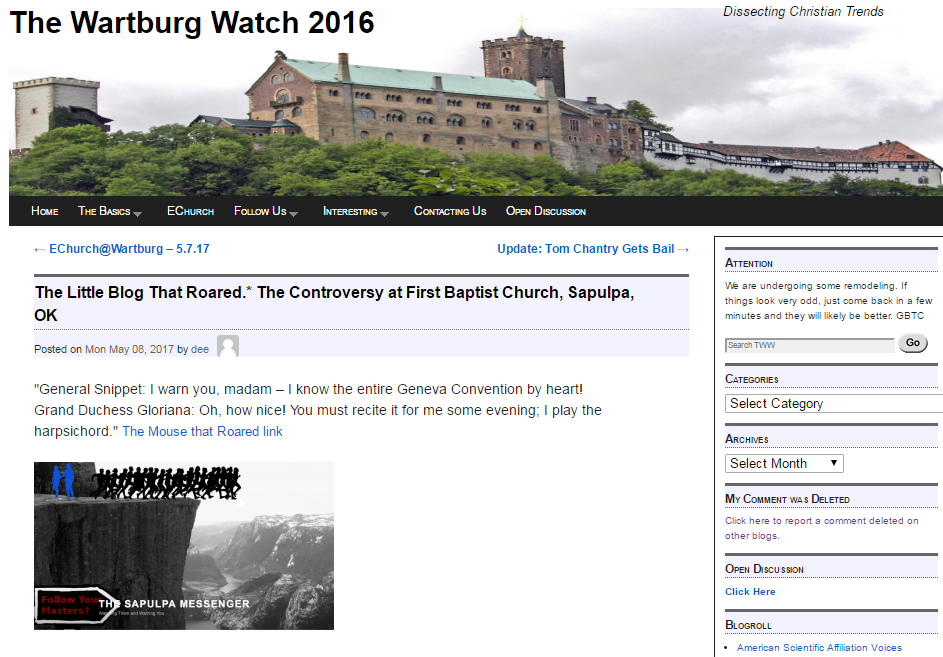 The Sapulpa Messenger featured on the wartburg watch